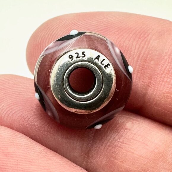 Pandora Lady Bug Murano Glass Charm 925 ALE Sterling Silver - Picture 4 of 4